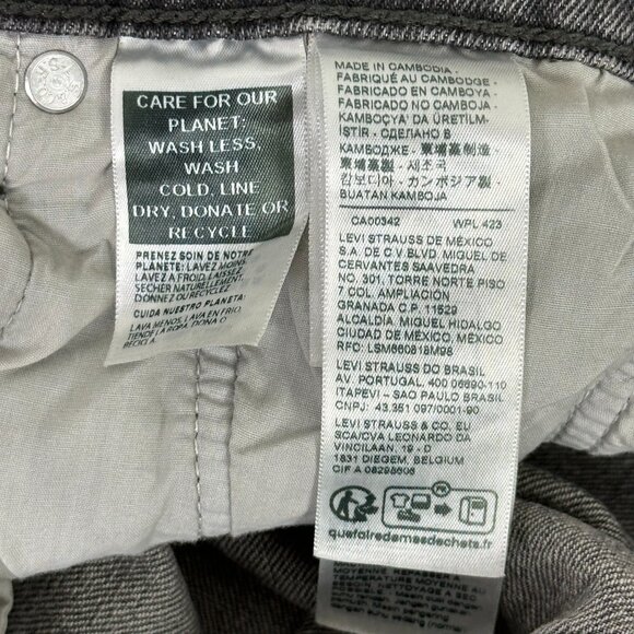 Levi's Ribcage Straight Ankle Premium Denim Washed Black Jeans - Picture 13 of 16